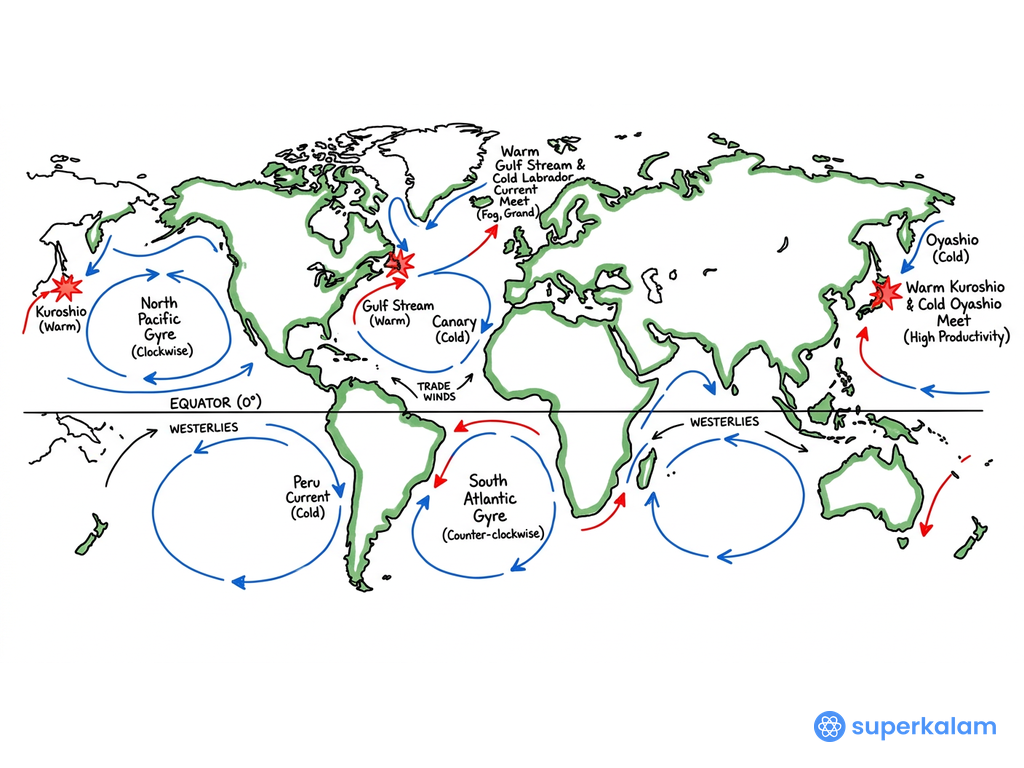 World Map of Major Ocean Currents