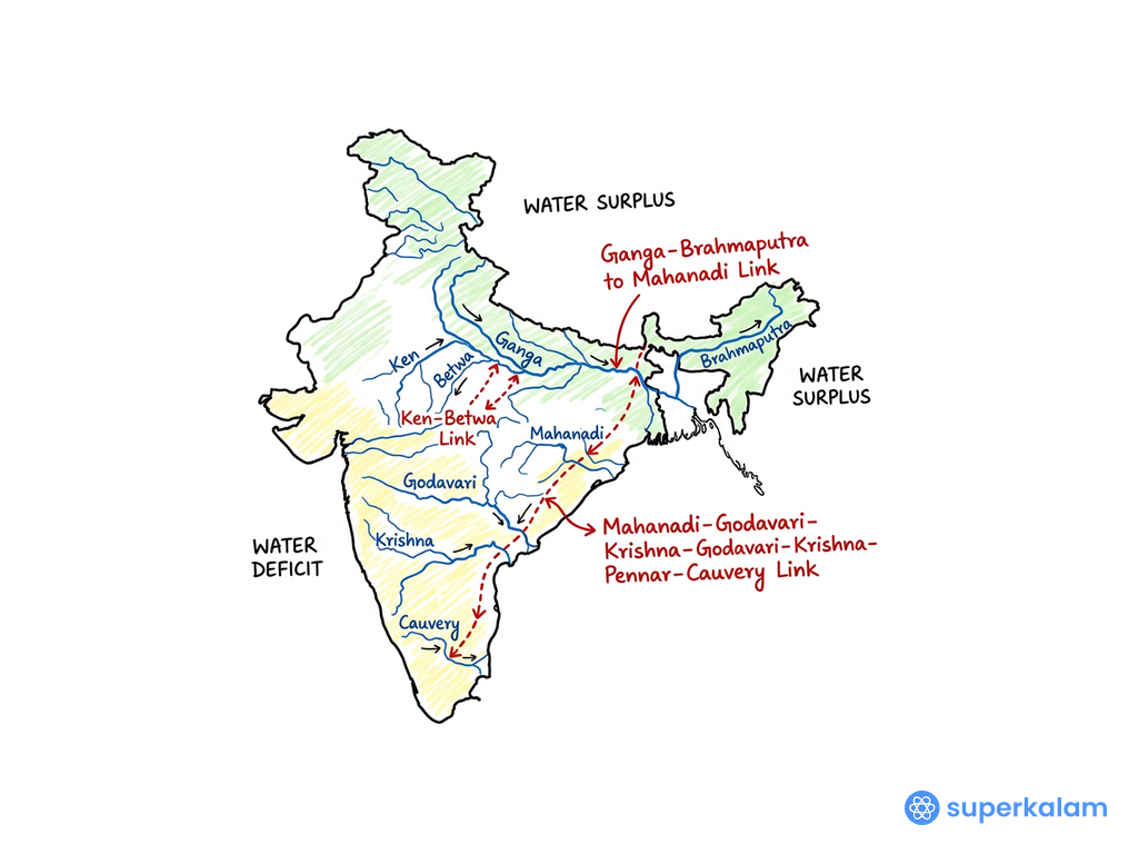 India River Interlinking Project Outline Map