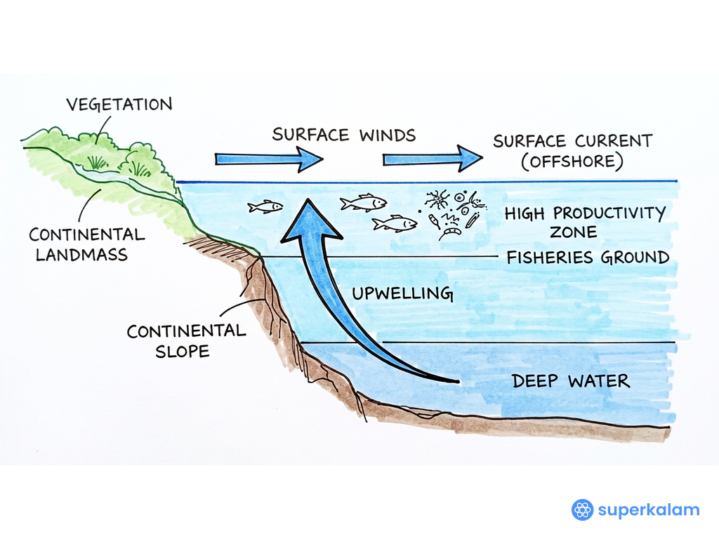 Coastal Ocean Environment Cross Section Diagram