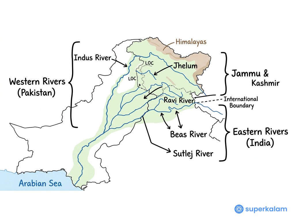 Indus River System Geographical Map