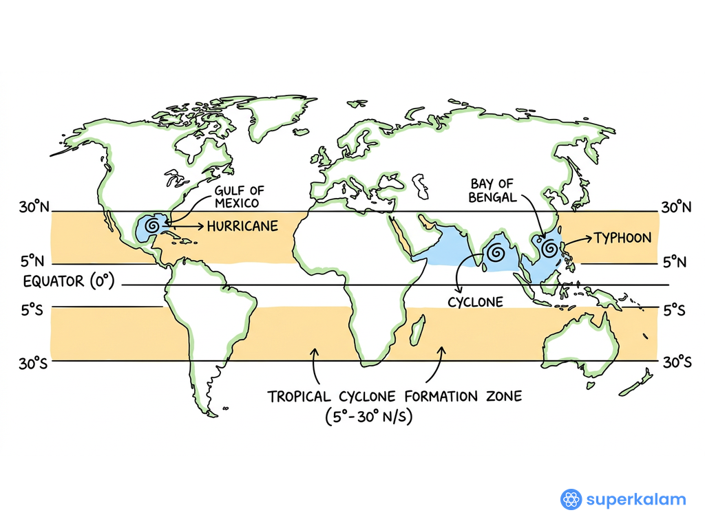 Thematic World Map of Latitudes