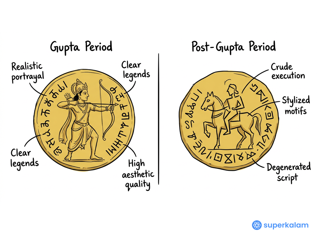 Ancient Indian coins side by side comparison
