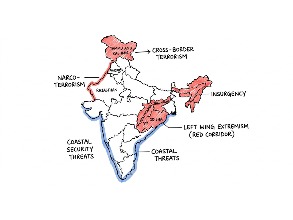 India's internal security challenges and threats