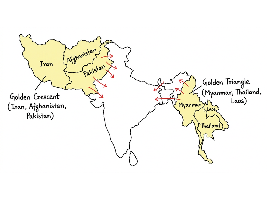 Map of Golden Crescent and Triangle