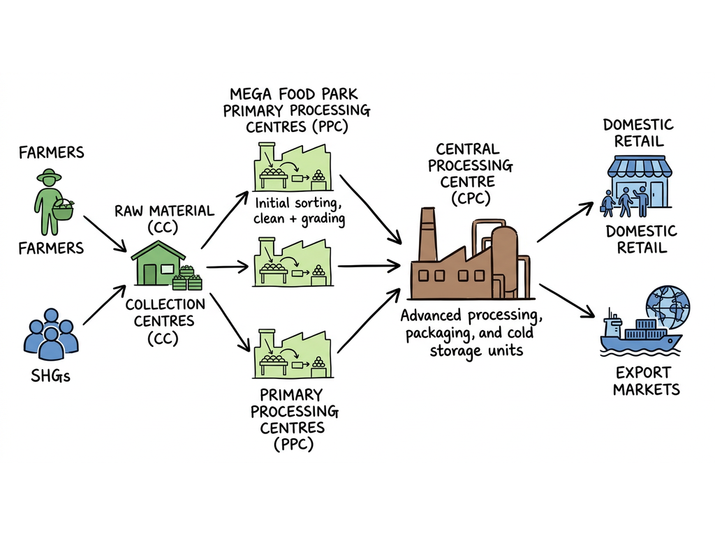 Mega Food Park supply chain diagram