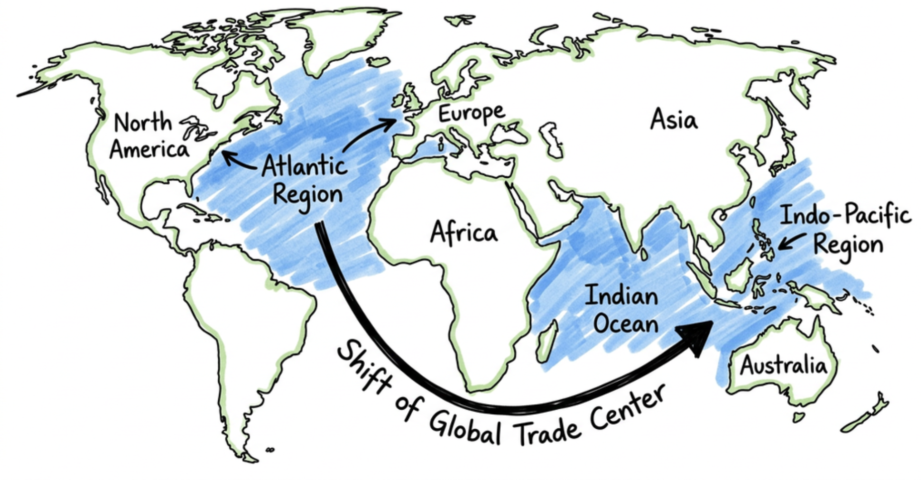 Shift of Global Trade Centre from Atlantic to Indo-Pacific