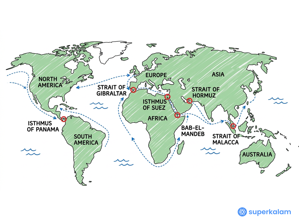 Strait and Isthmus Schematic Diagram
