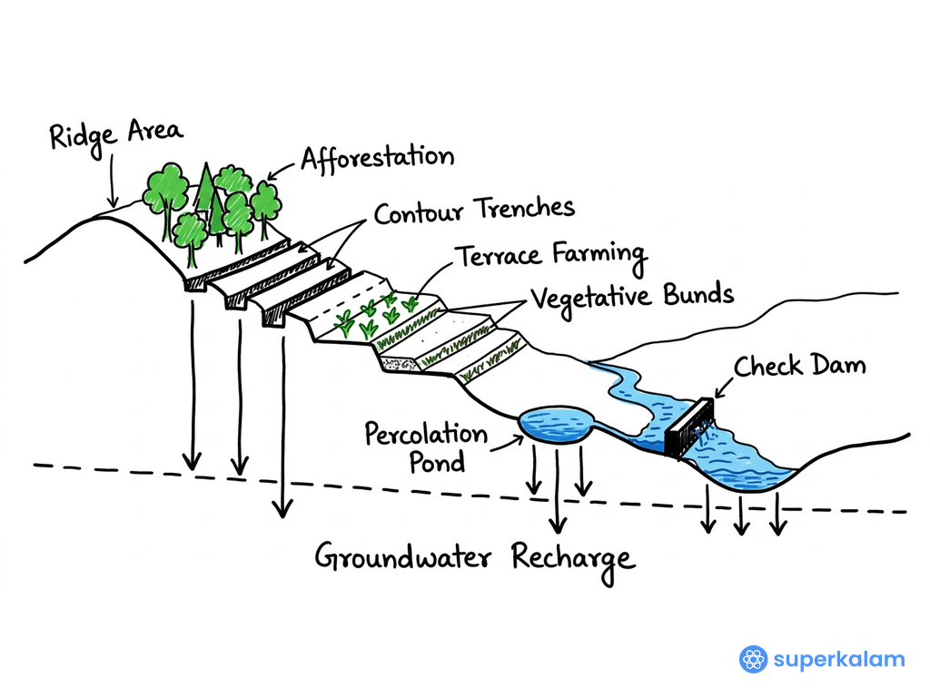 Micro Watershed Ridge to Valley Cross Section