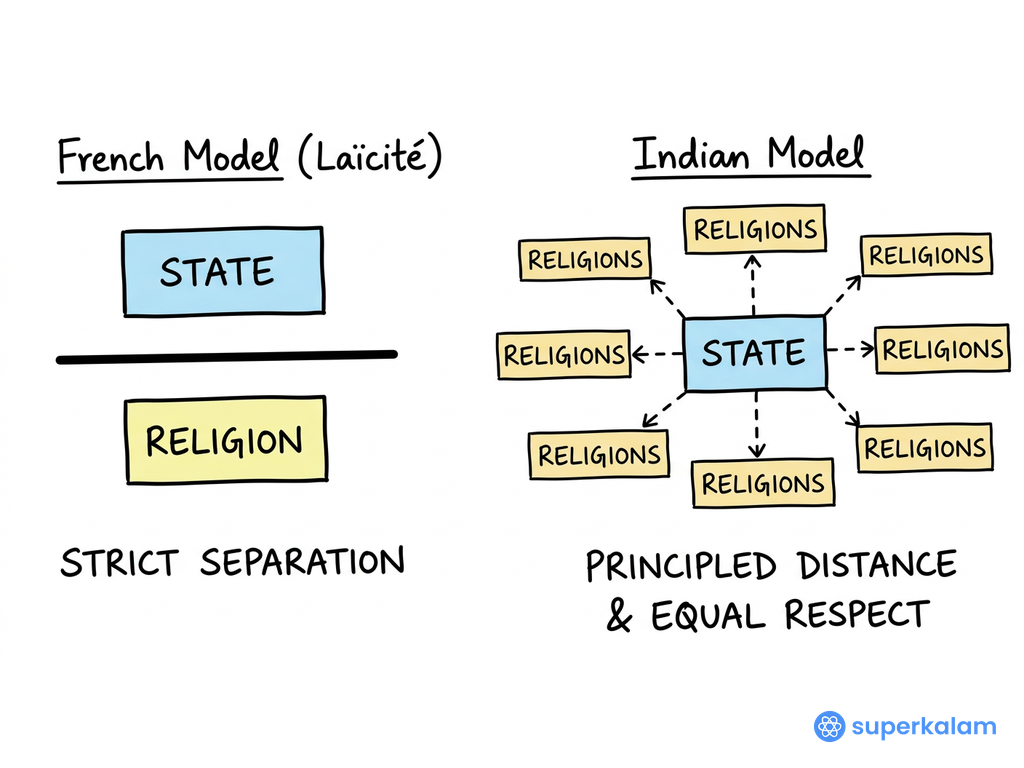 Two Models of Secularism Compared Diagram