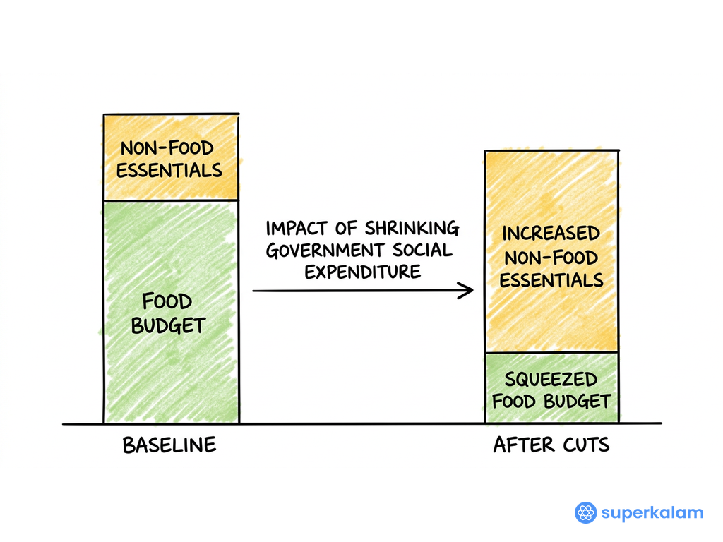 Poor household expenditure comparative stacked bar chart