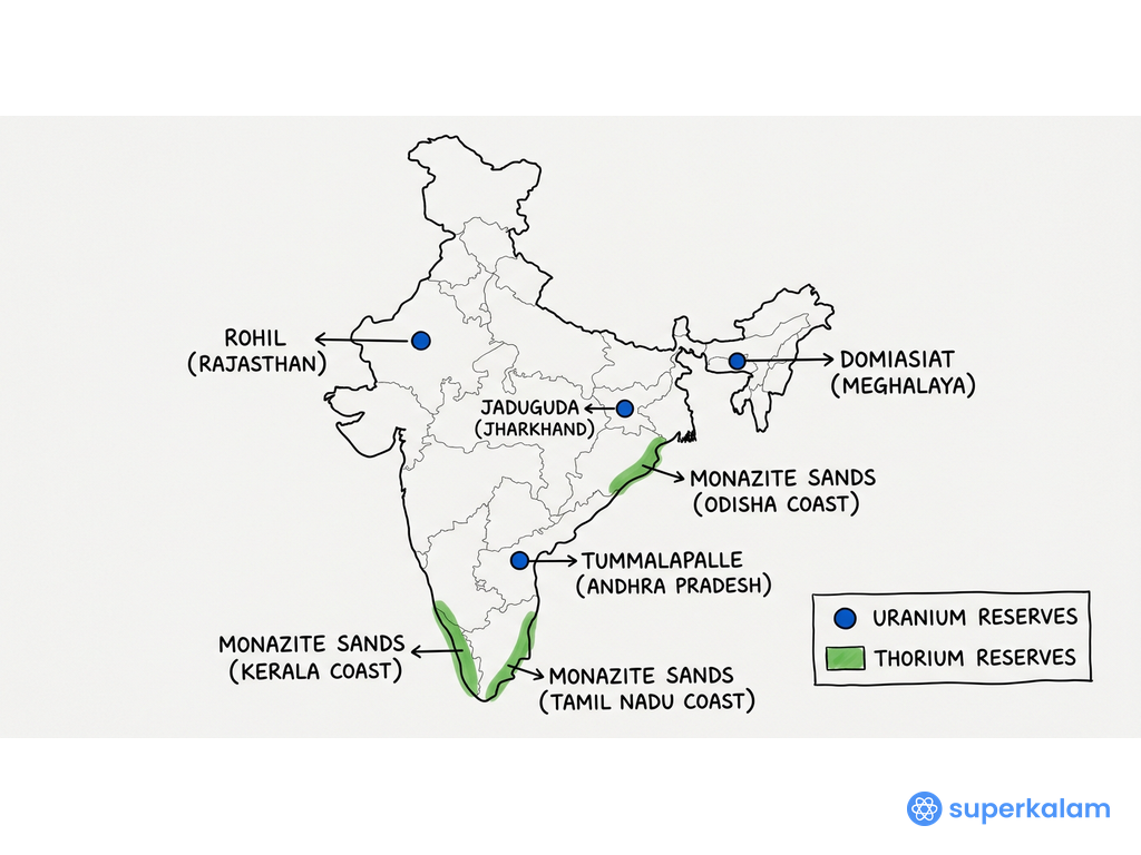 India atomic mineral reserves uranium locations