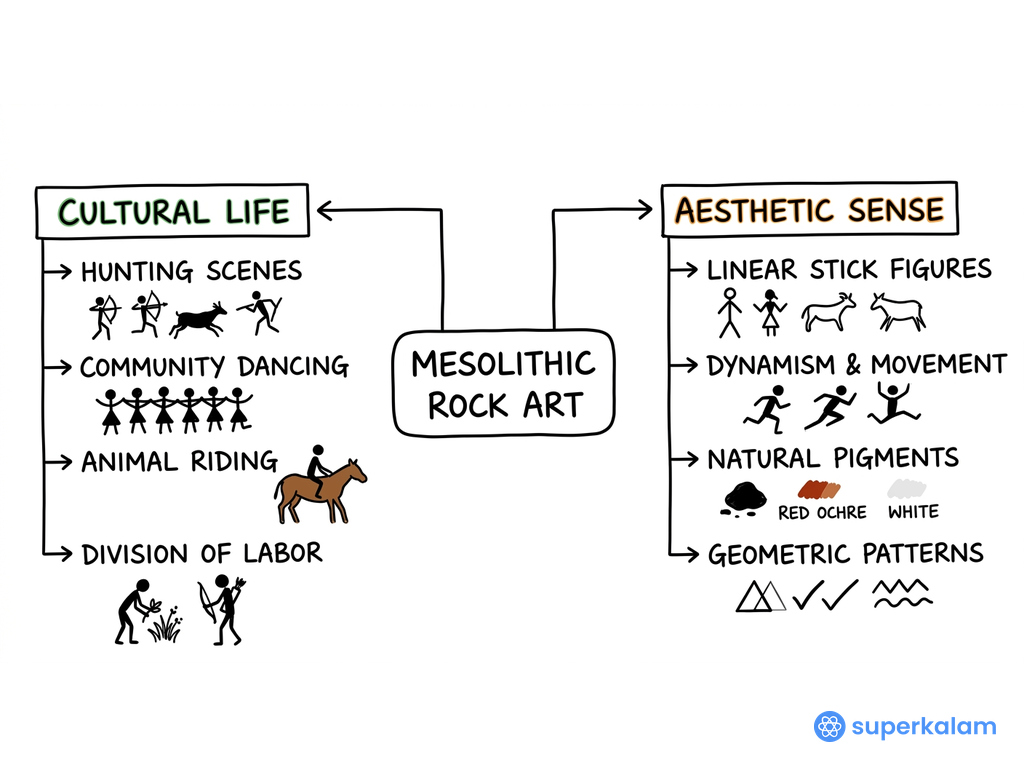 Mesolithic Rock Art Thematic Framework Diagram