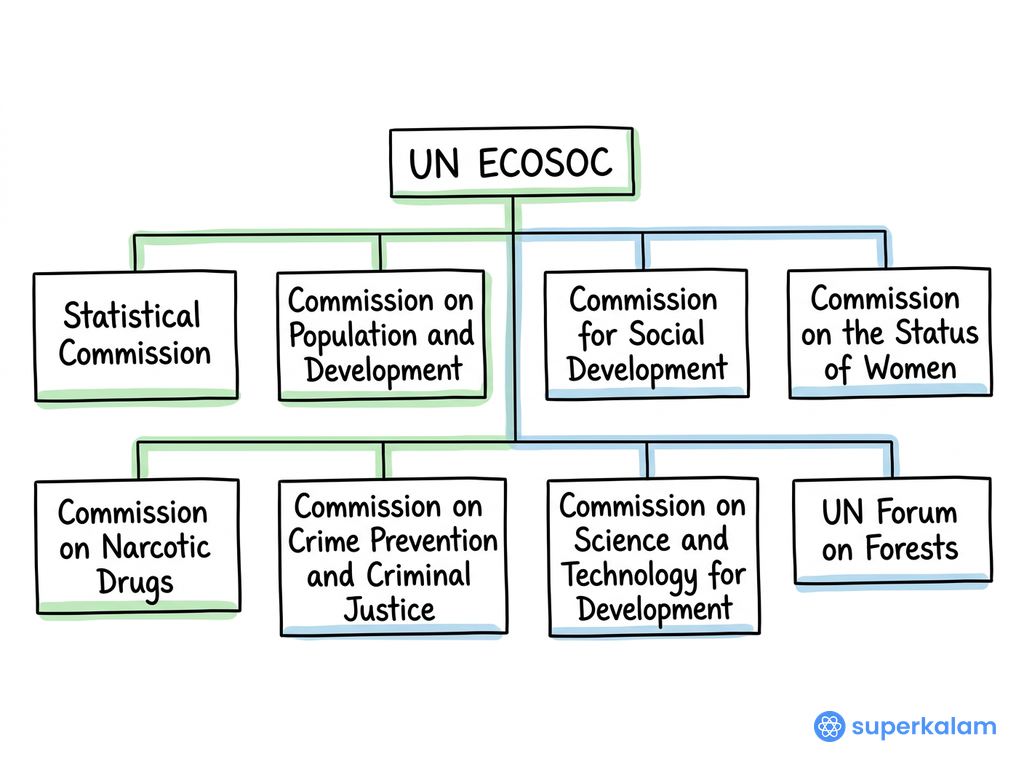 UN ECOSOC organizational chart hierarchy