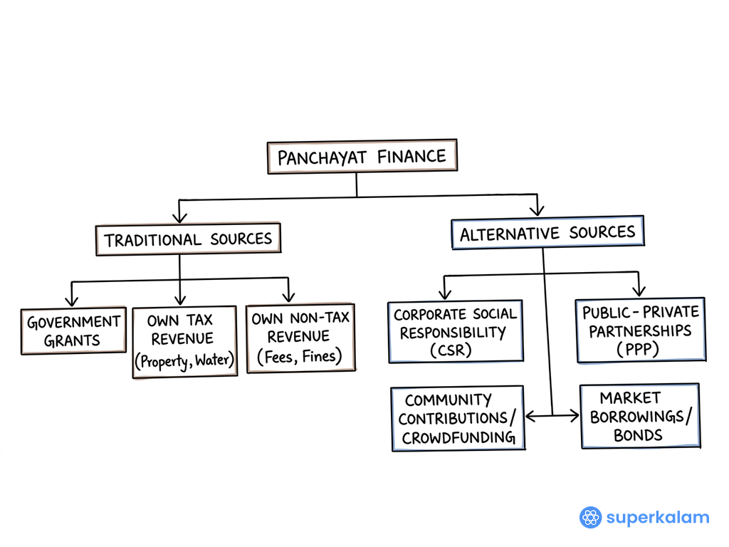 Panchayat Finance Sources Tree Diagram
