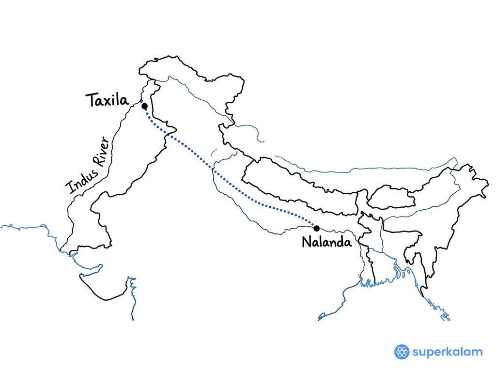 Northern Indian Subcontinent Line Map