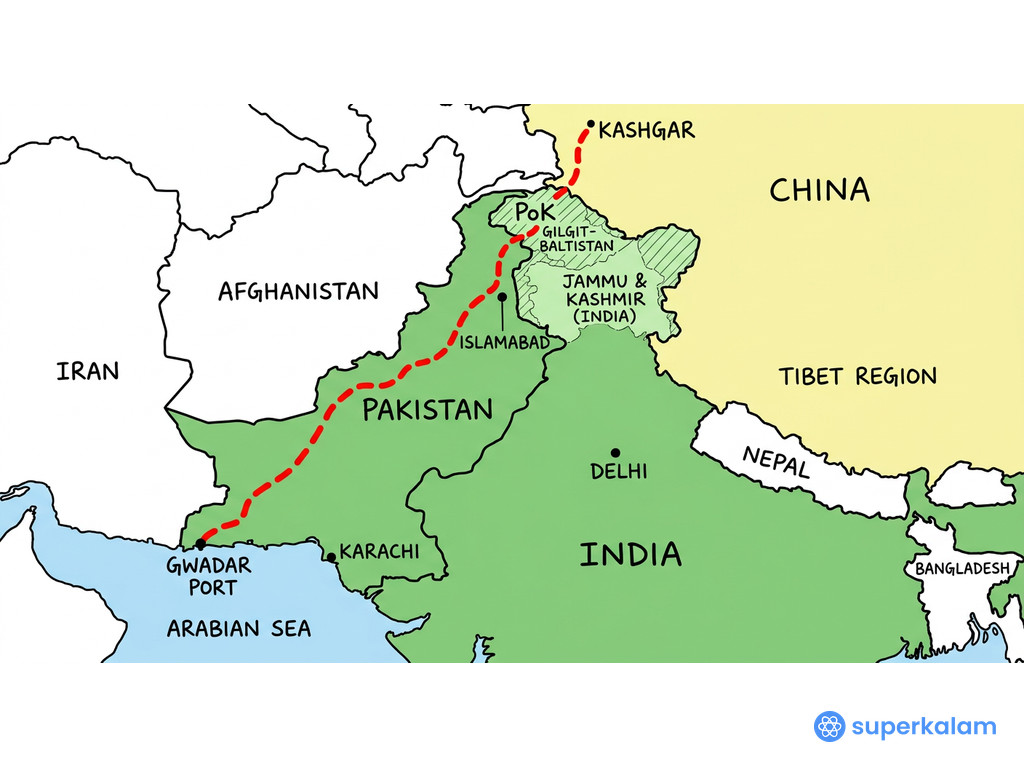 Northwestern India Pakistan and China Map