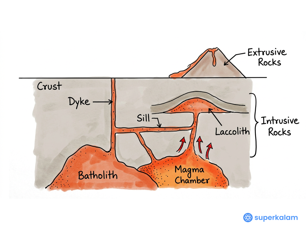 Geological Cross Section of Earth's Crust