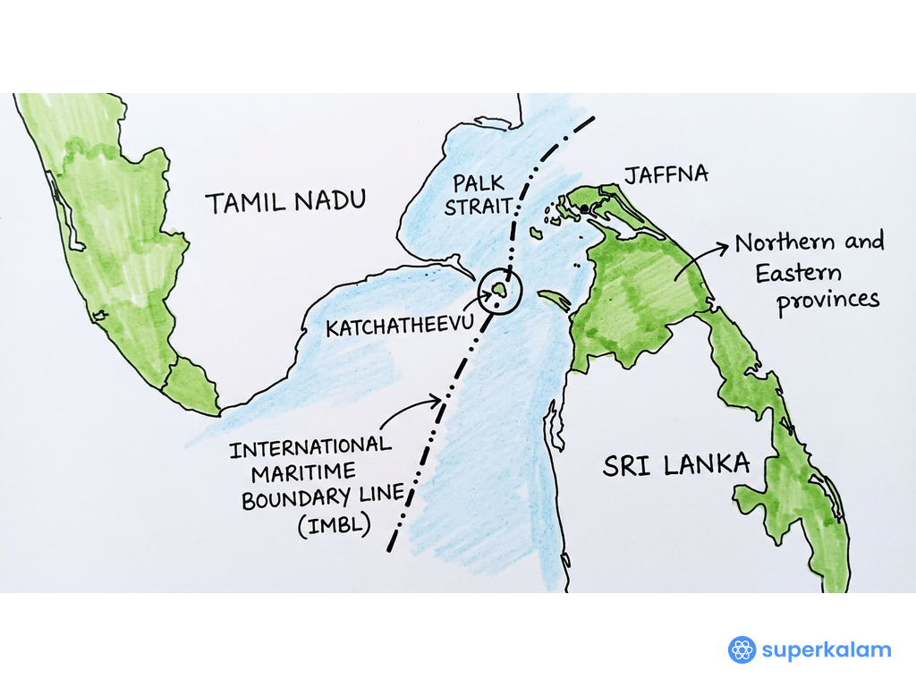 Tamil Nadu and Sri Lanka Map