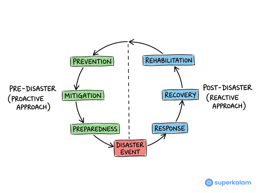 Disaster Management Cycle Circular Diagram Overview