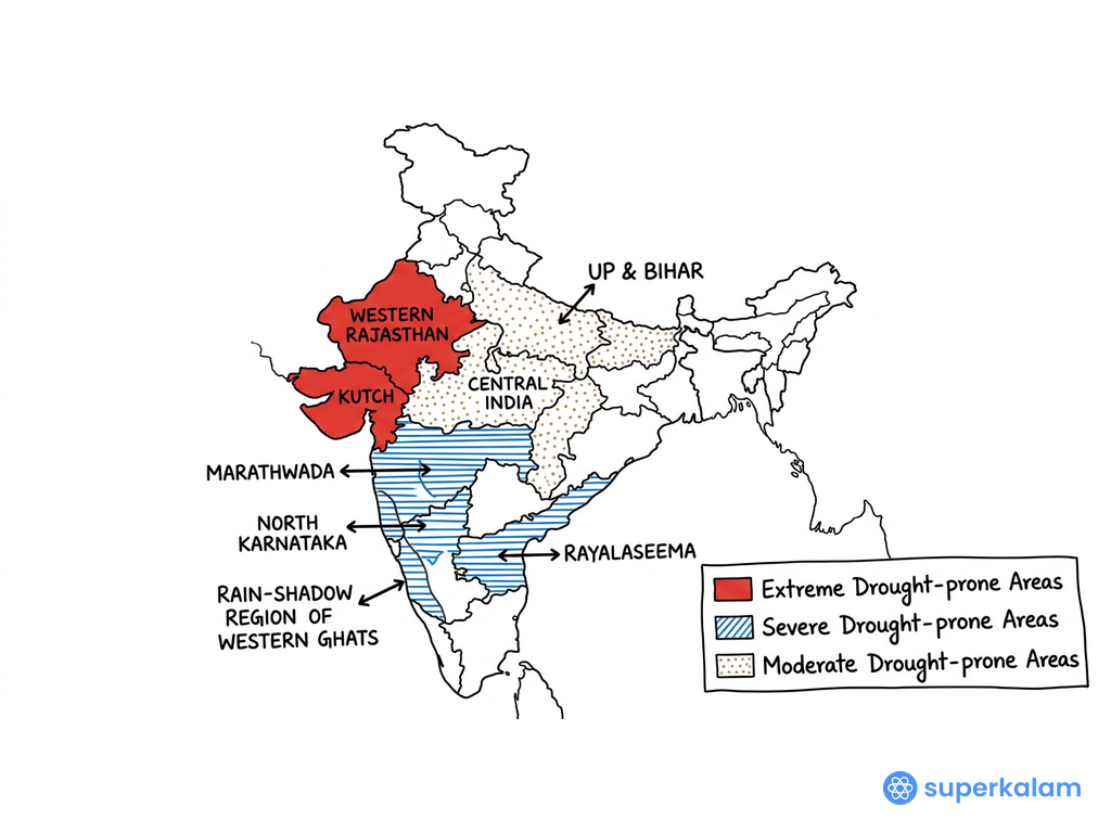 India drought prone areas zone demarcation