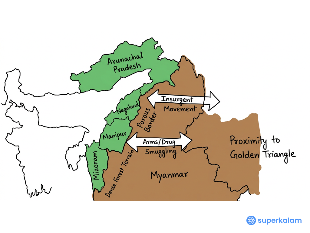 India Myanmar Border and Northeast States