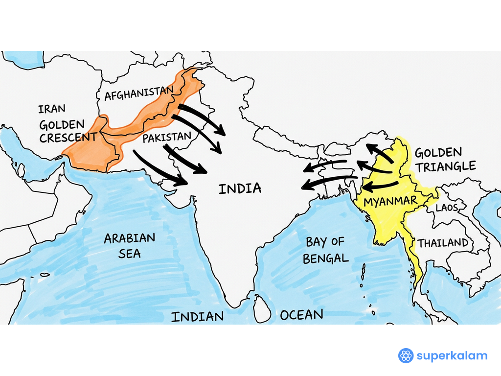 Map of India and Neighboring Countries