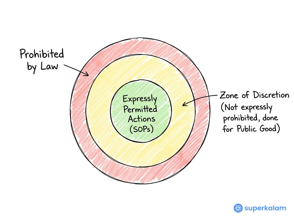 Concentric circles diagram administrative action representation