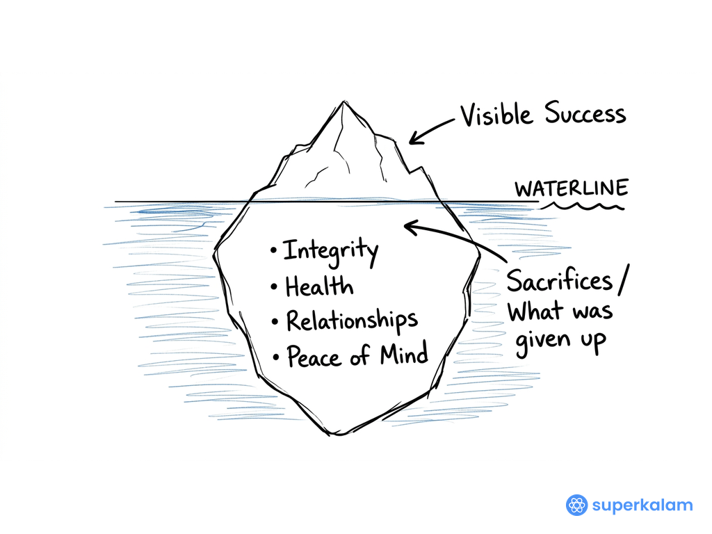 Iceberg diagram showing visible and hidden parts