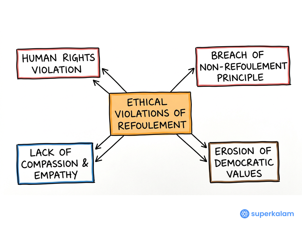 Ethical Violations of Refoulement Hub Diagram