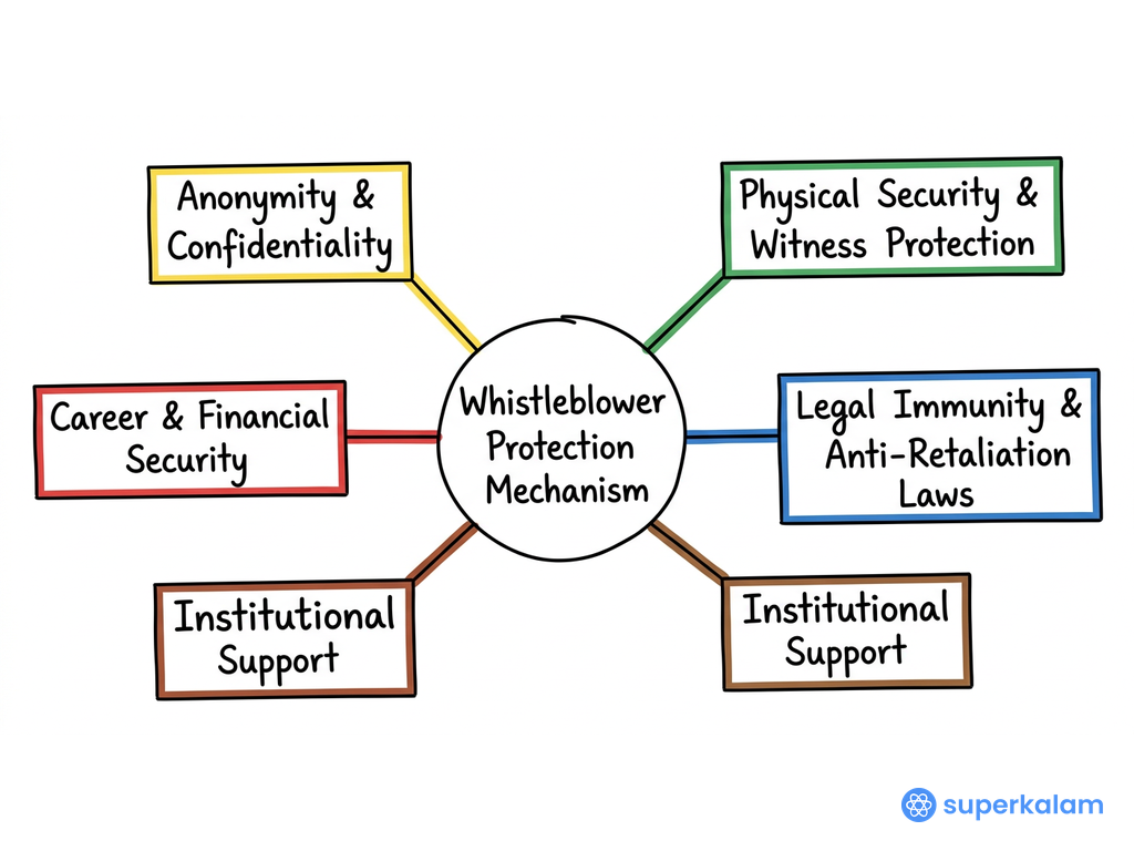 Whistleblower Protection Mechanism Hub and Spoke Diagram
