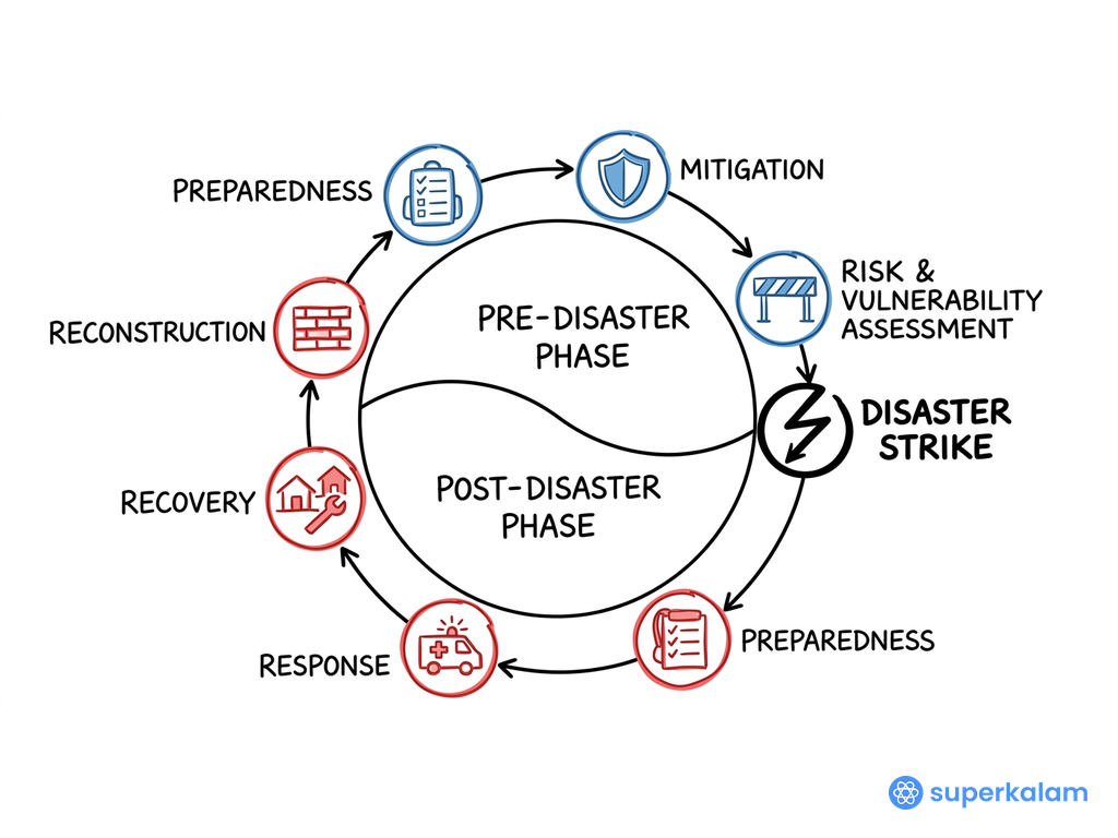 Disaster Management Cycle Circular Representation Diagram