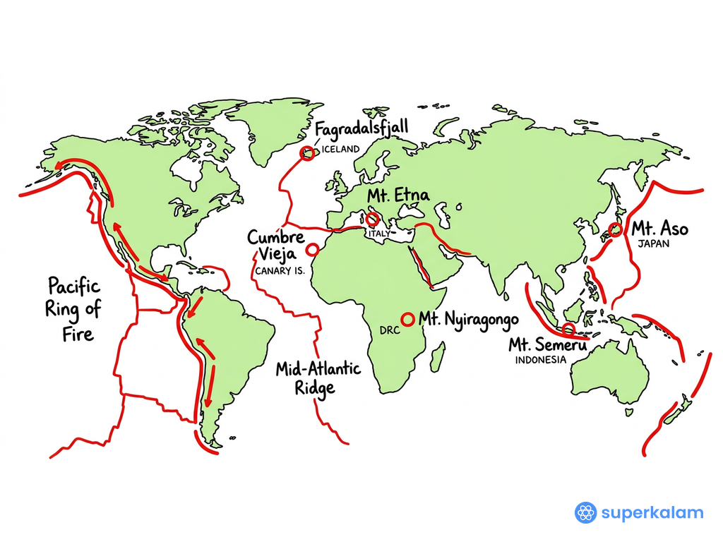 2021 World Map of Major Volcanic Eruptions